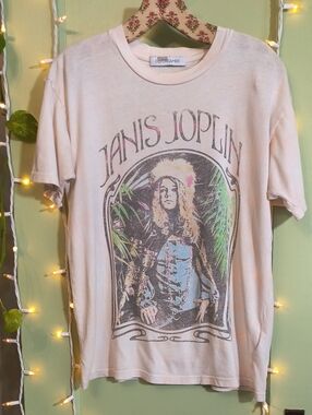 Women's Daydreamer Janis Joplin Tye Dye Peach White T-shirt 👕 XS